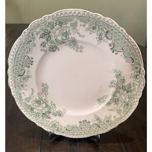 Royal Semi Porcelain Rare Plate From England By Roselle Alfred Meakin Green